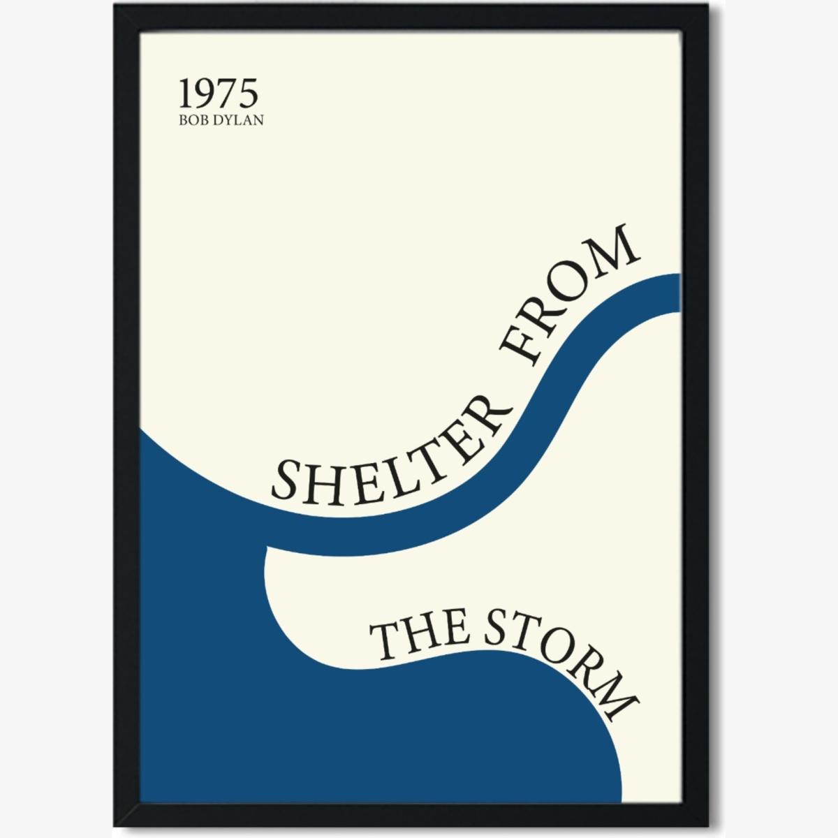 Blue Shelter From The Storm Bob Dylan Inspired Retro Giclée Art Print A2 420 X 594Mm Fanclub – image 1