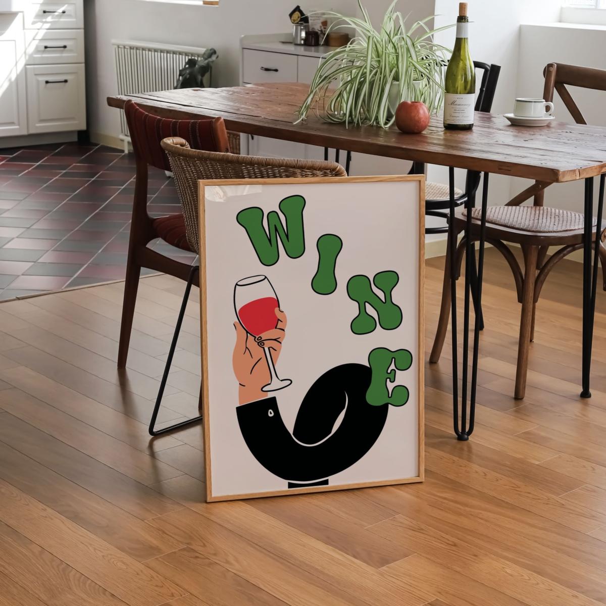Green / Neutrals A3 Graphic Wine Print Sofe Store – image 2