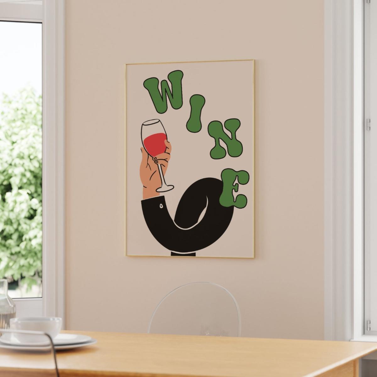 Green / Neutrals A3 Graphic Wine Print Sofe Store – image 3