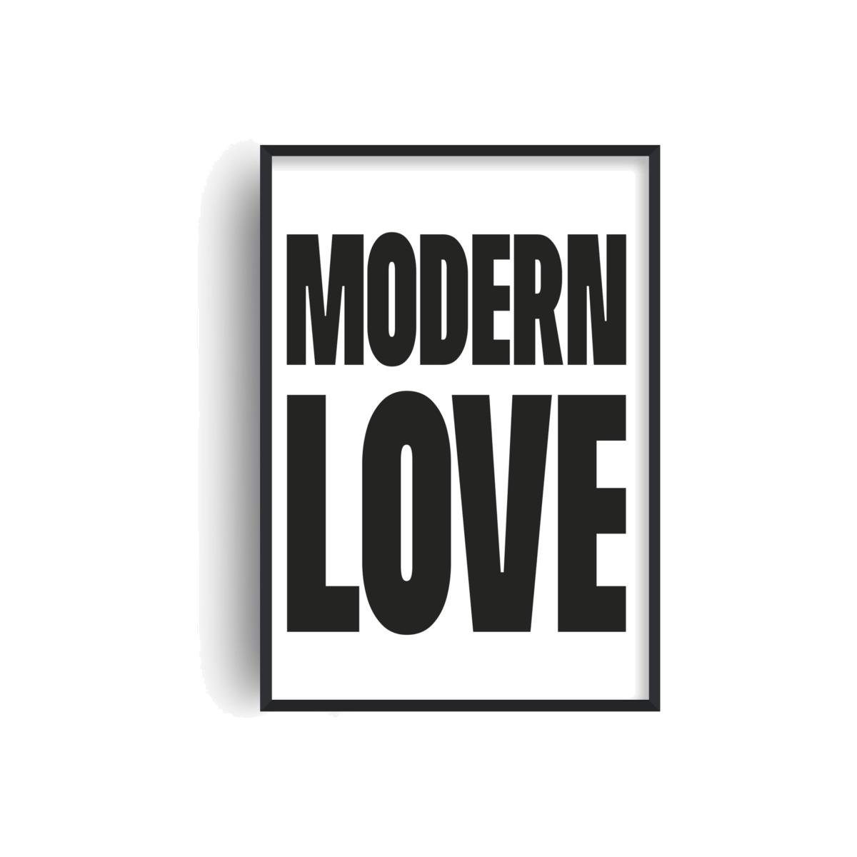 Black Modern Love Retro Bowie Inspired Giclée Art Print A2 420 X 594Mm Fanclub – image 1