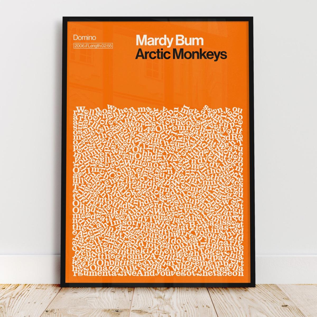 Yellow / Orange Mardy Bum - Arctic Monkeys - Song Lyric Print - A1 A1 594 X 841Mm Reign & Hail – image 3