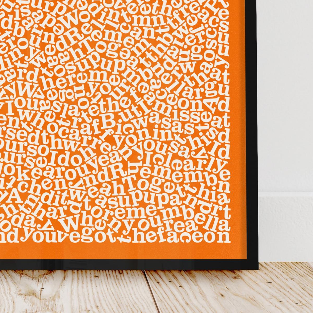 Yellow / Orange Mardy Bum - Arctic Monkeys - Song Lyric Print - A1 A1 594 X 841Mm Reign & Hail – image 4