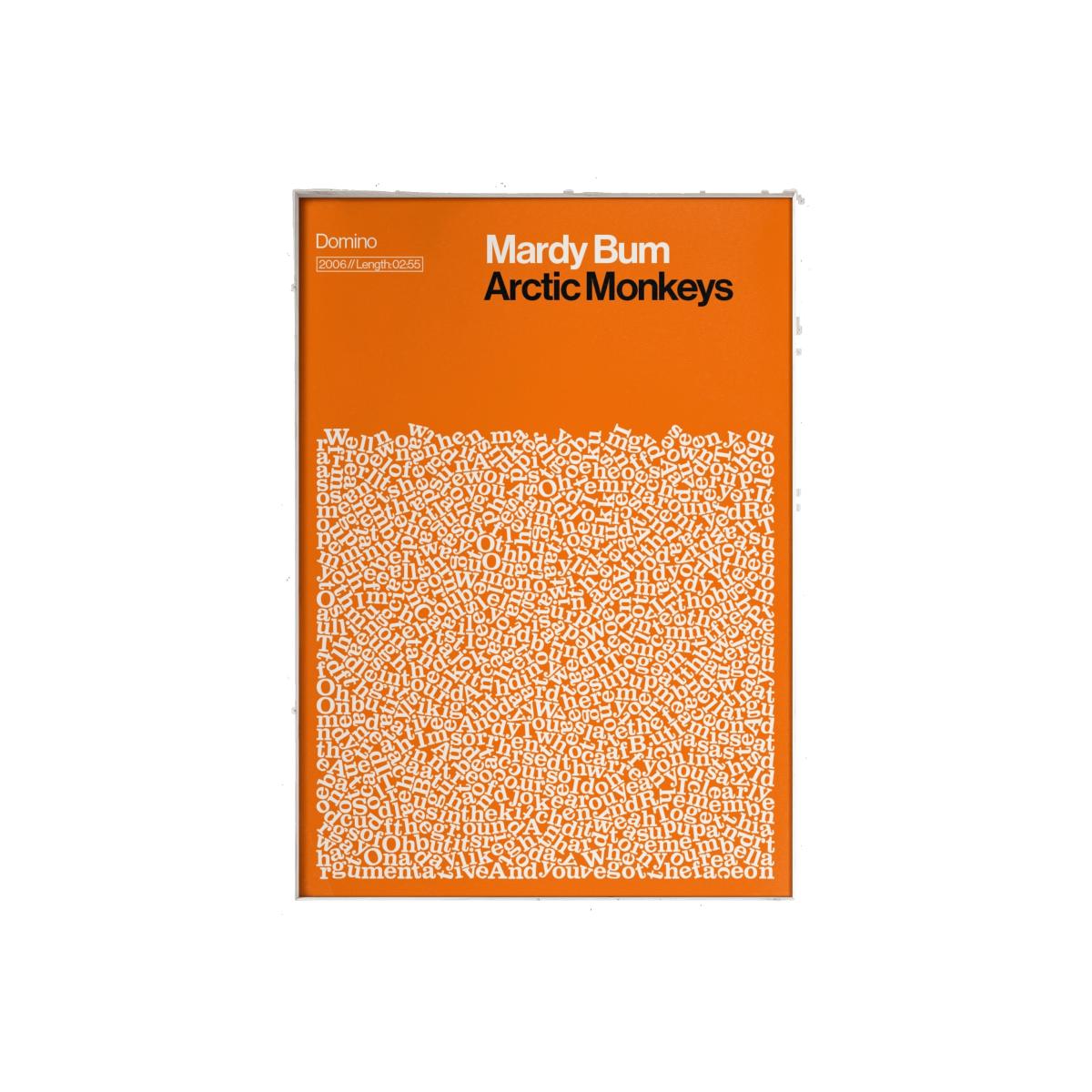 Yellow / Orange Mardy Bum - Arctic Monkeys - Song Lyric Print - A1 A1 594 X 841Mm Reign & Hail – image 1
