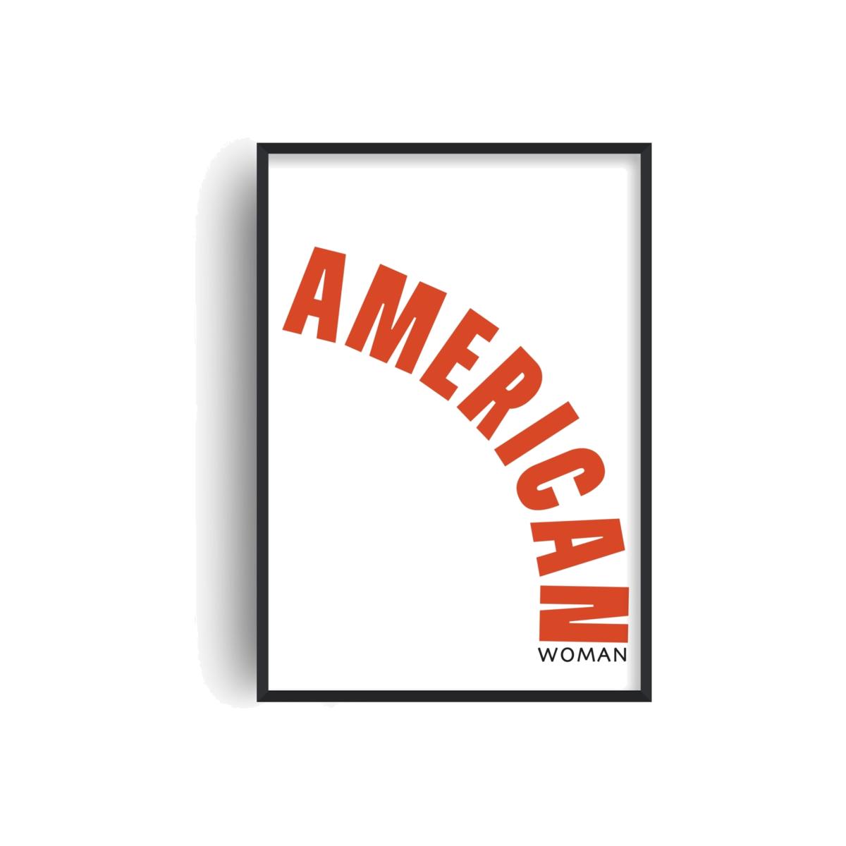 Red American Woman Retro Art Print A3 297 X 420Mm Fanclub – image 1