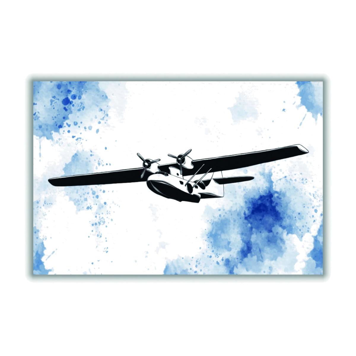 Blue Watercolor Airplane I A4 210 X 297Mm Stanley Print House – image 1