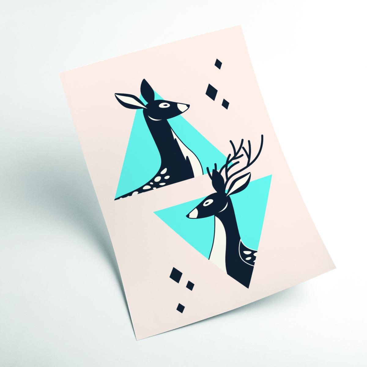 Blue Abstract Deer #5 Xxs Stanley Print House – image 2