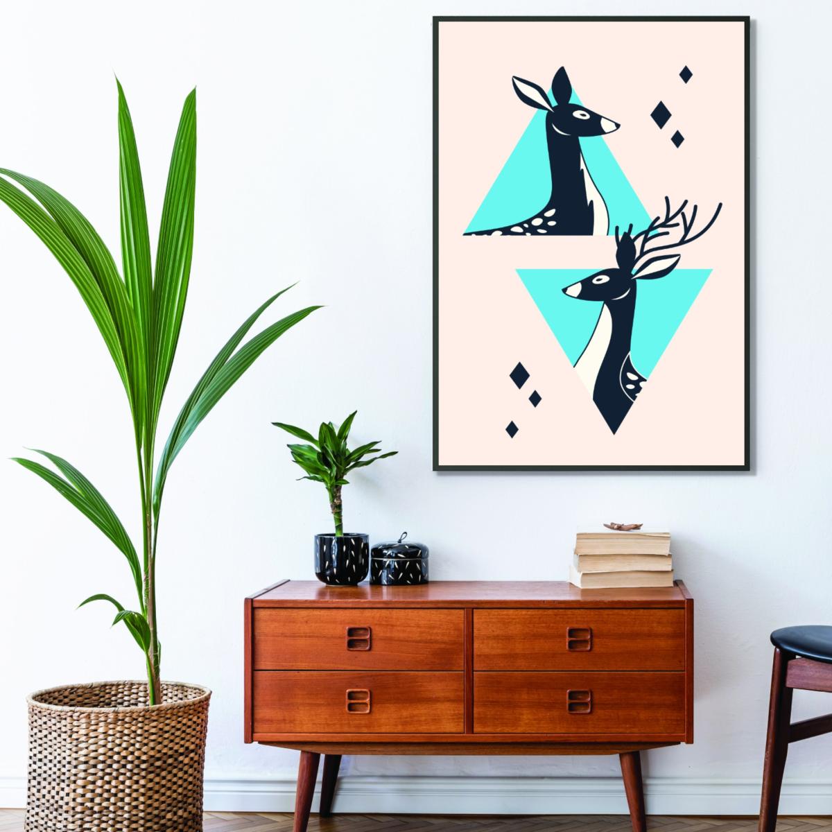 Blue Abstract Deer #5 Xxs Stanley Print House – image 3
