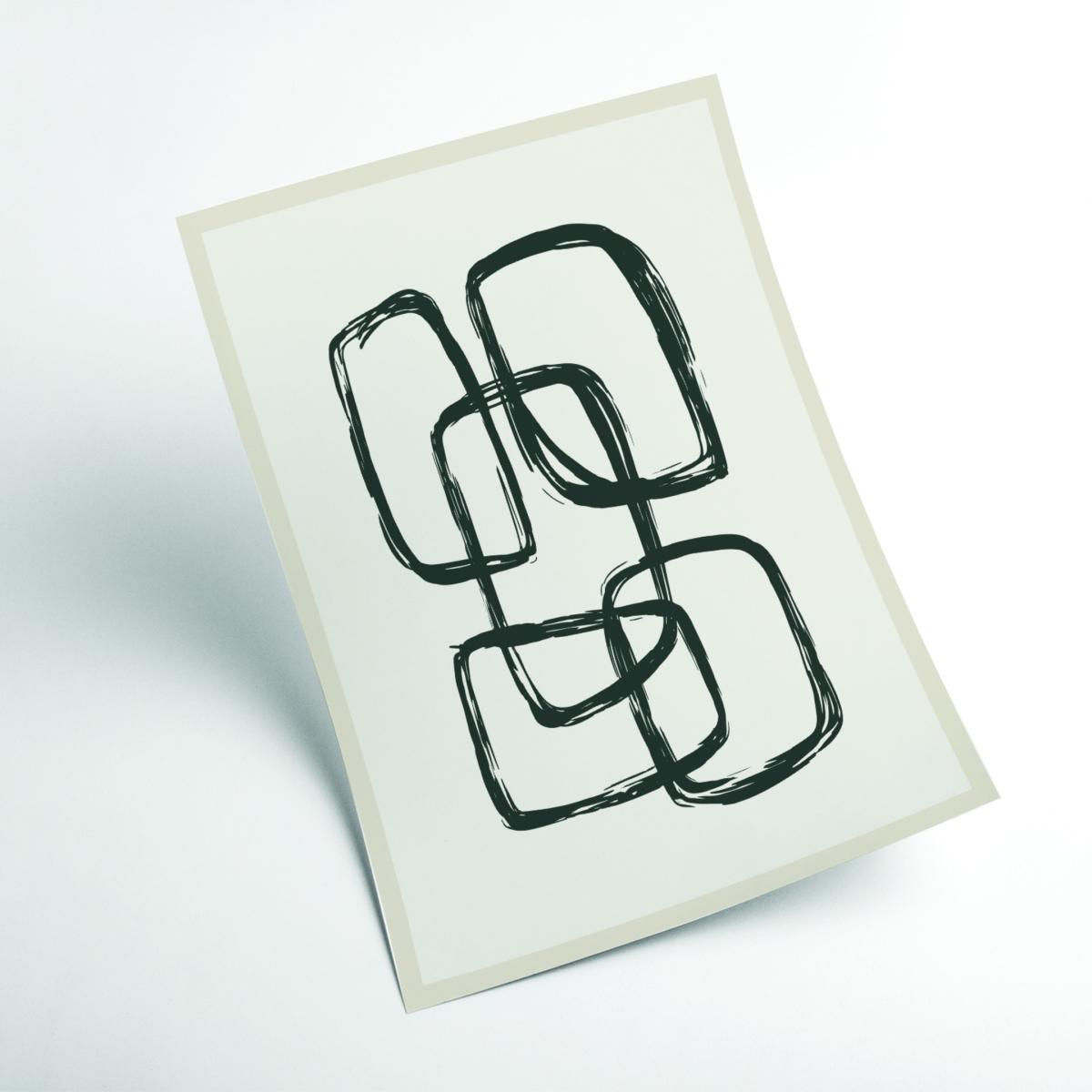 Black Modern Abstract Shapes 3 A3 297 X 420Mm Stanley Print House – image 2