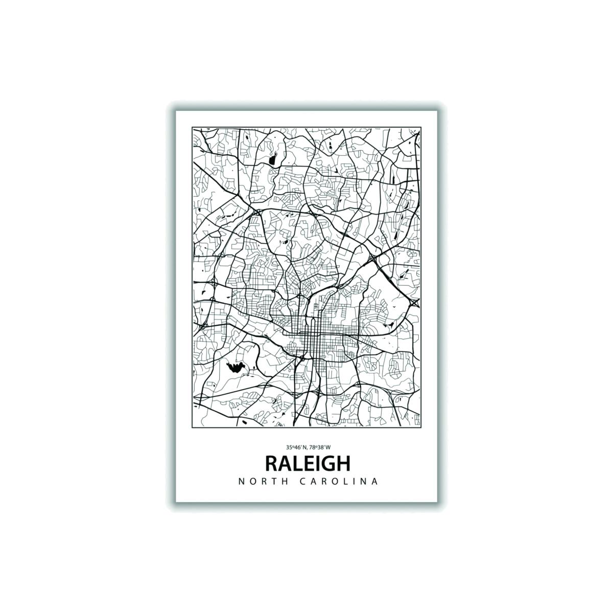 Black Map Of Raleigh Xxs Stanley Print House – image 1