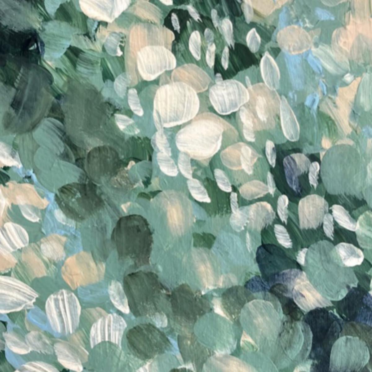 Blue / Neutrals / Green Summtime Blooms Abstract Print A3 297 X 420Mm Emily M Art & Design – image 4