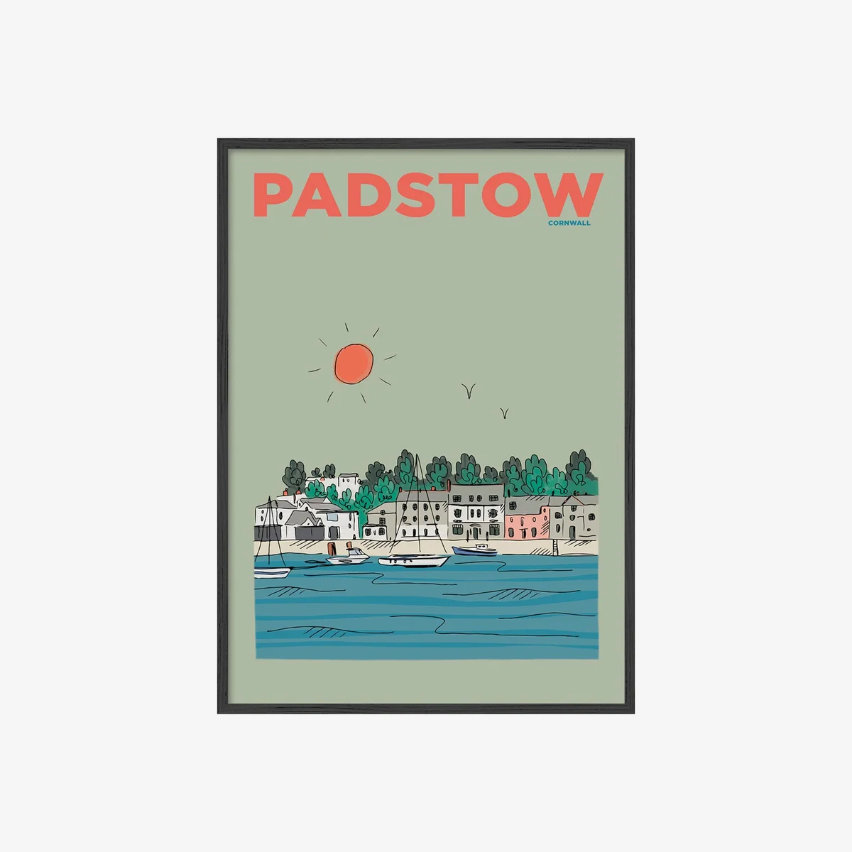 Green Padstow Cornwall Summer Escapes Print A3 297 X 420Mm Places & Spaces Art Co. – image 1