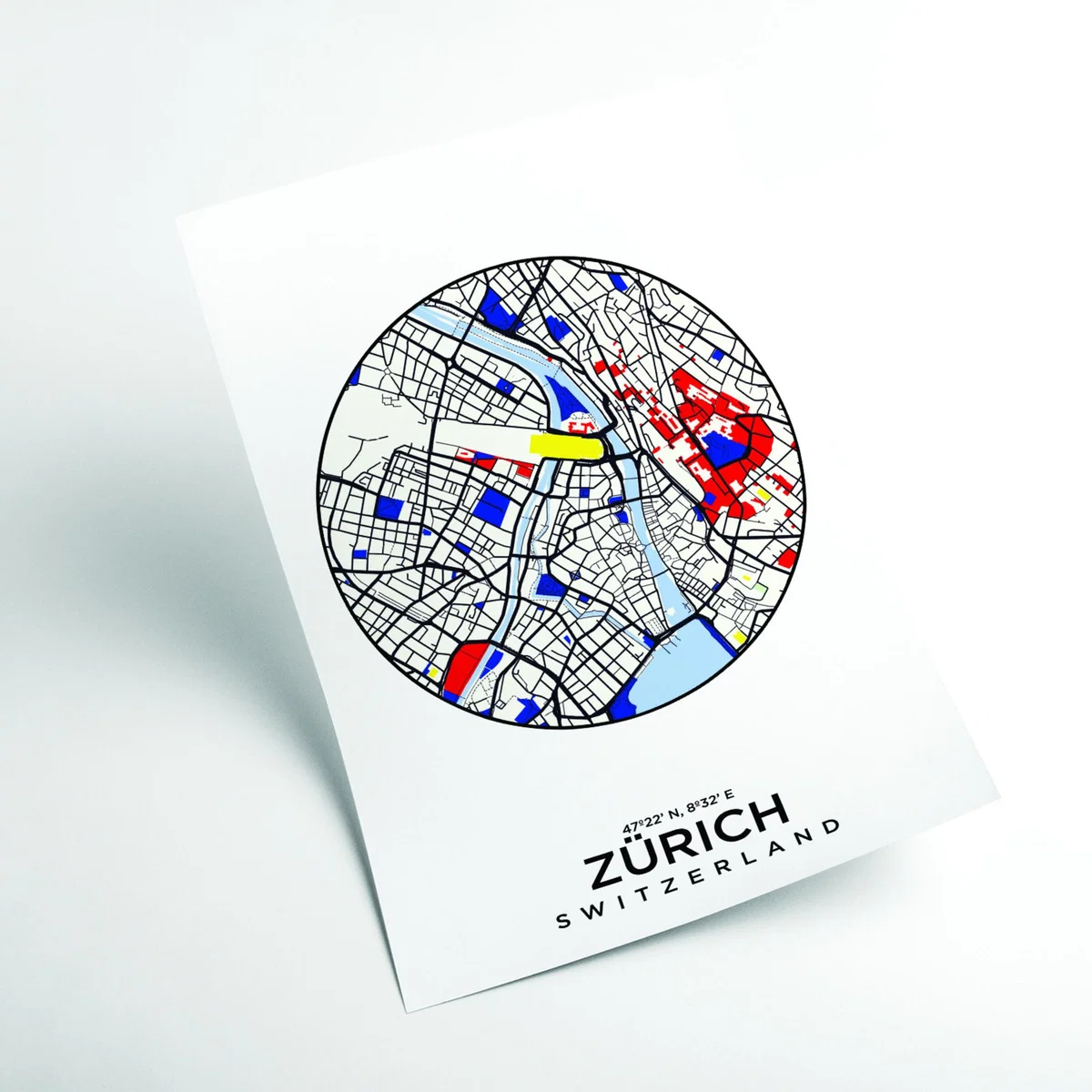 Blue Map Of Zurich Medium Stanley Print House – image 2