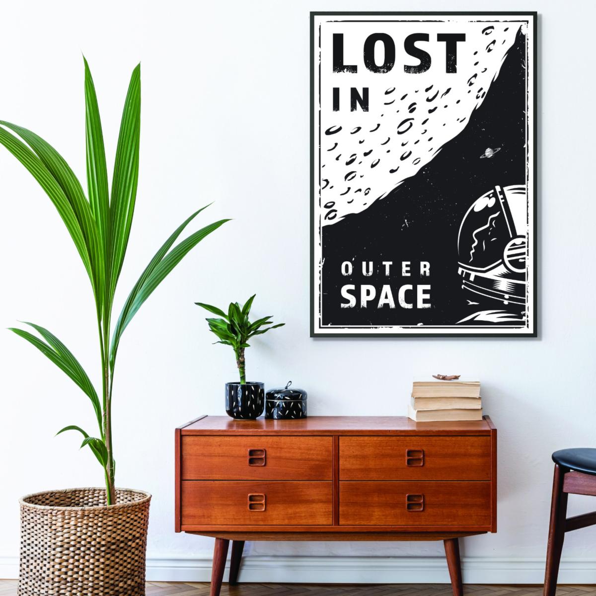 Black Lost In Outer Space A3 297 X 420Mm Stanley Print House – image 3