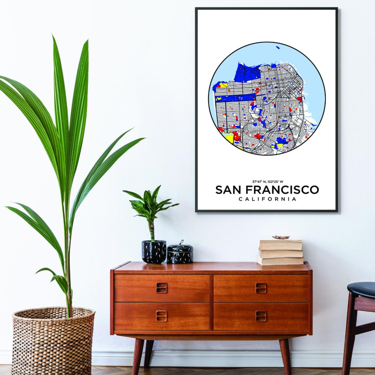 Blue Map Of San Fran A2 420 X 594Mm Stanley Print House – image 3