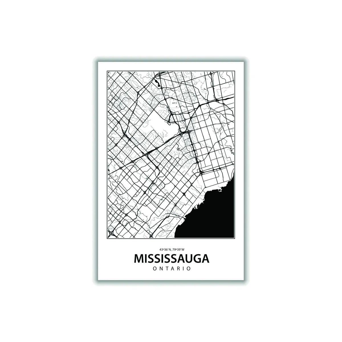 Black Map Of Mississauga Extra Large Stanley Print House – image 1