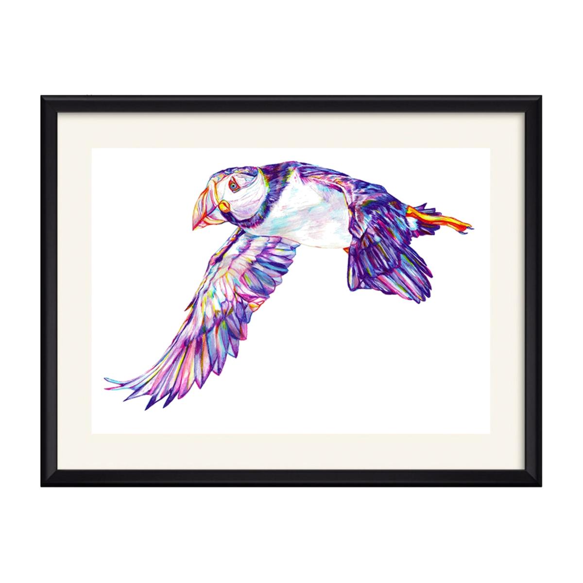Pink / Purple Puffin Art Print Claudine O'sullivan Illustration & Design