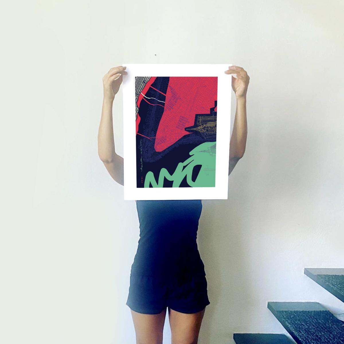 Gold / Green / Blue New York City Art Print Awol – image 2