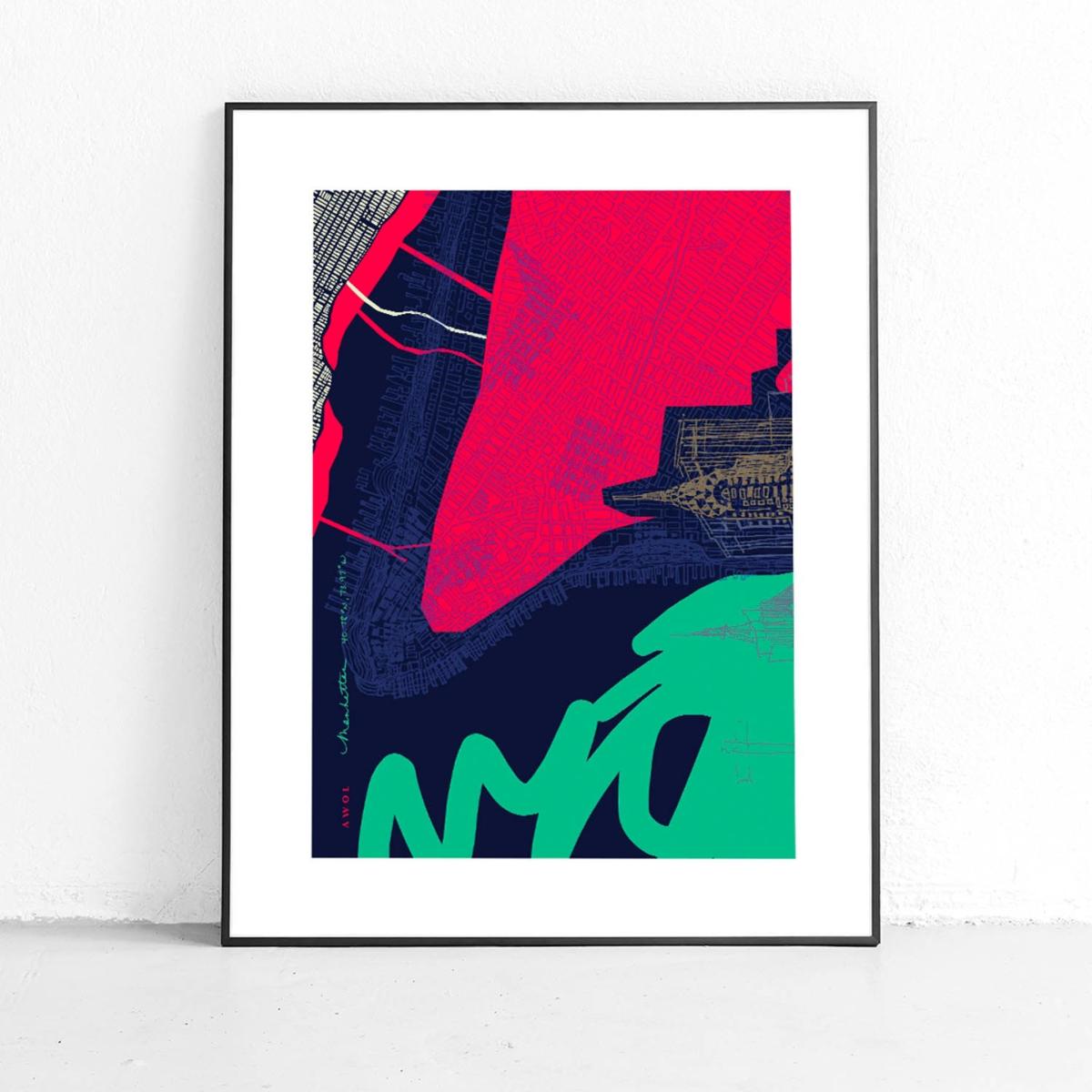 Gold / Green / Blue New York City Art Print Awol – image 3