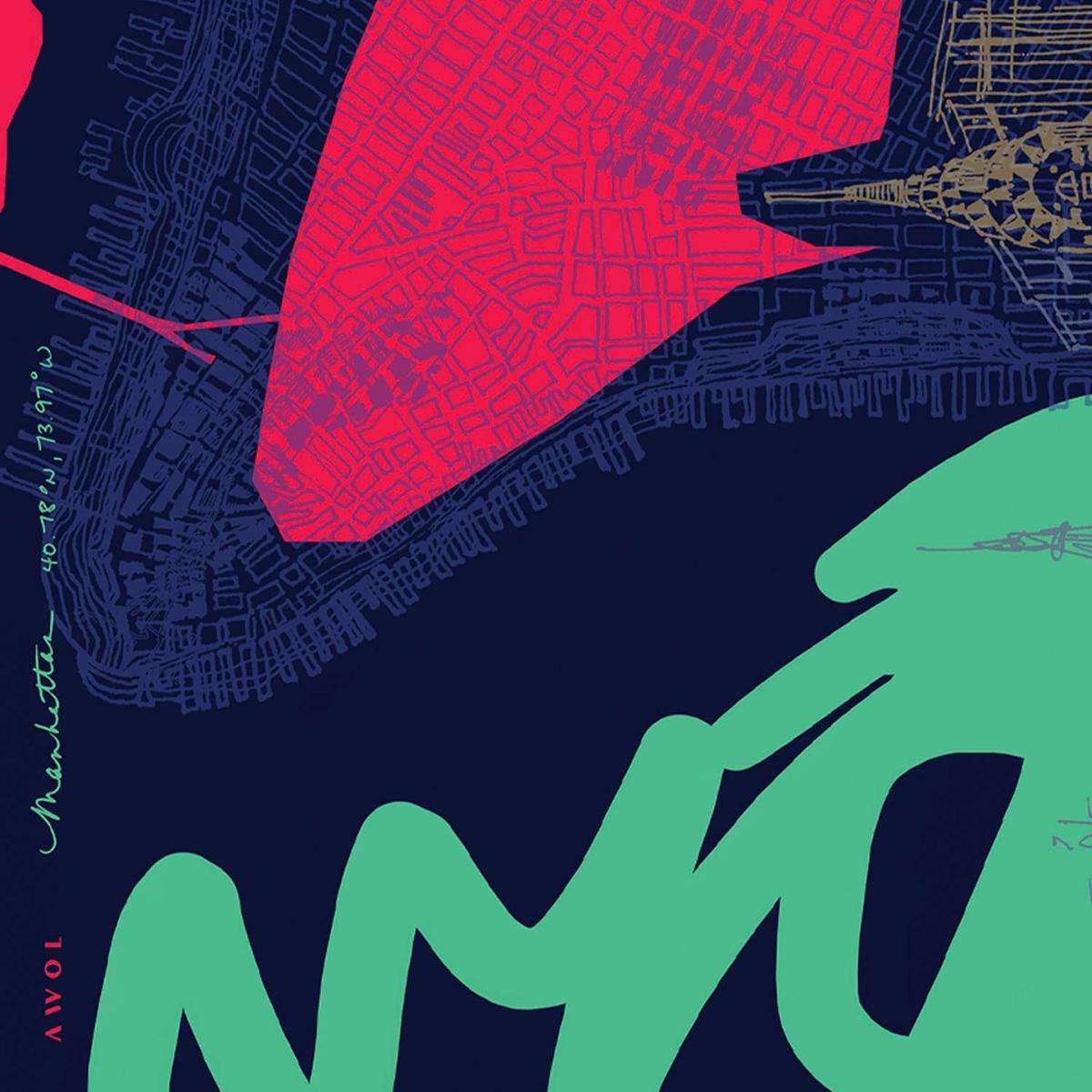 Gold / Green / Blue New York City Art Print Awol – image 5