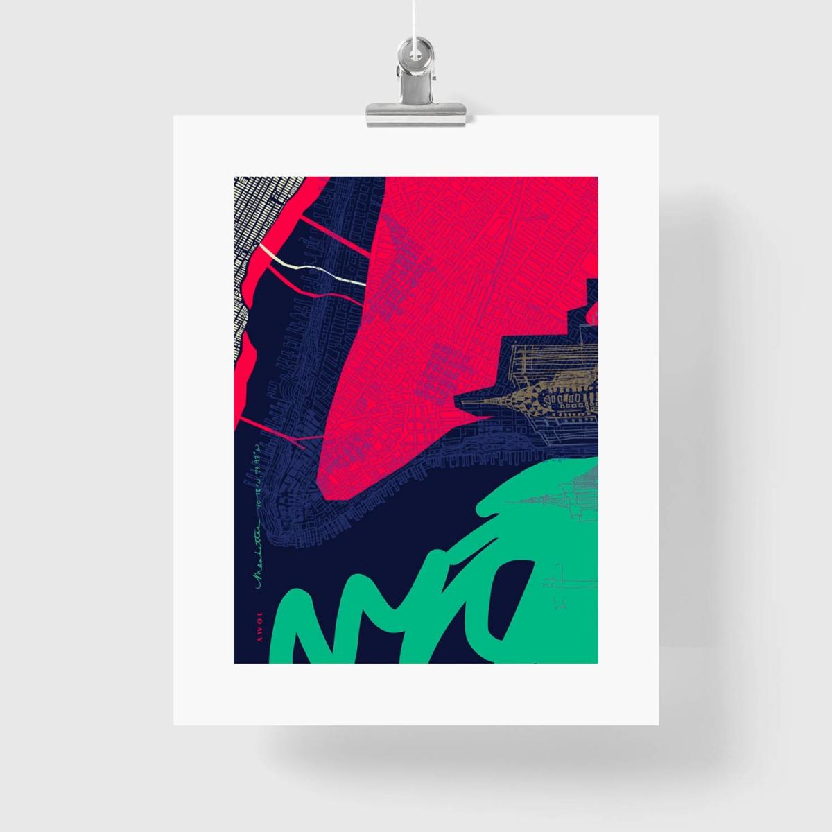 Gold / Green / Blue New York City Art Print Awol – image 6