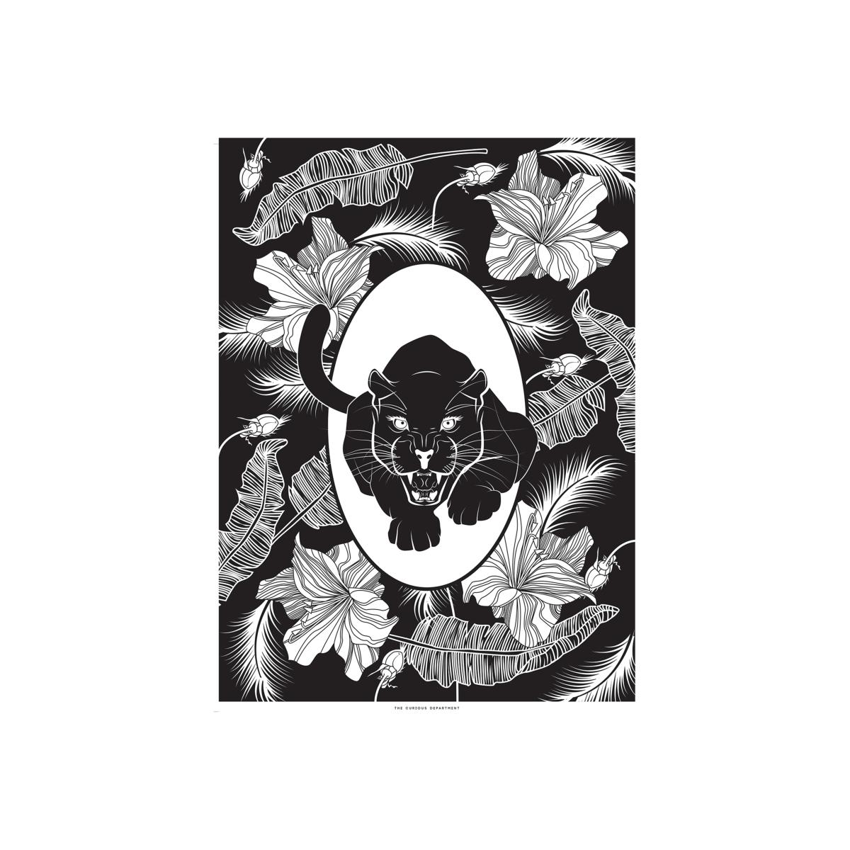 Elemental Panther Print Black & White The Curious Department – image 1