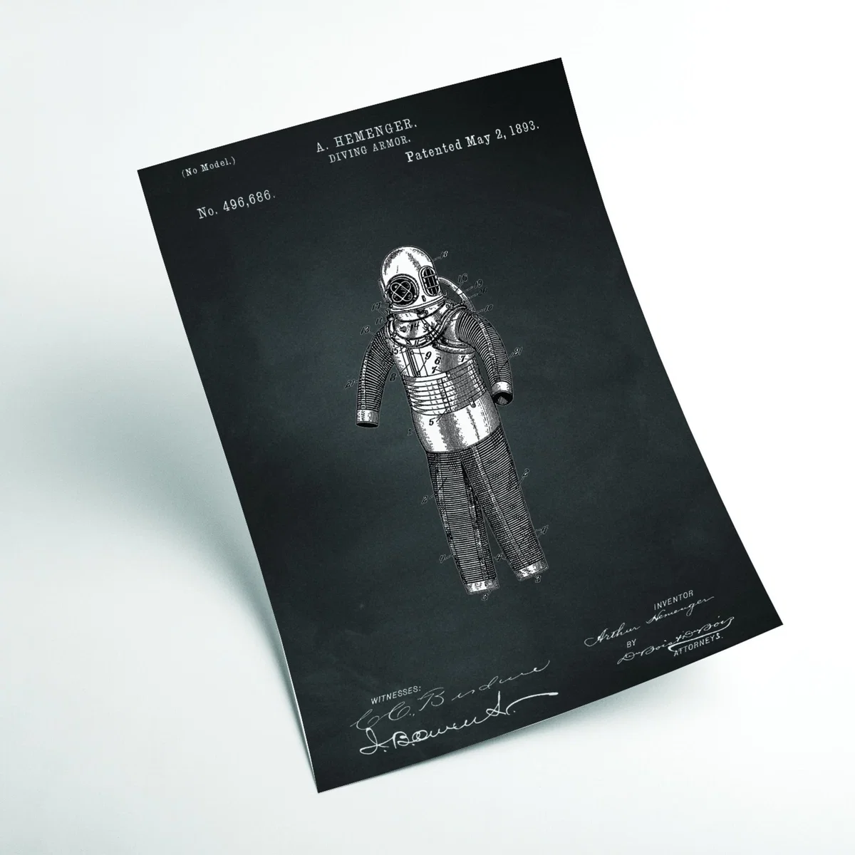 Grey Diving Armor Patent A1 594 X 841Mm Stanley Print House – image 2
