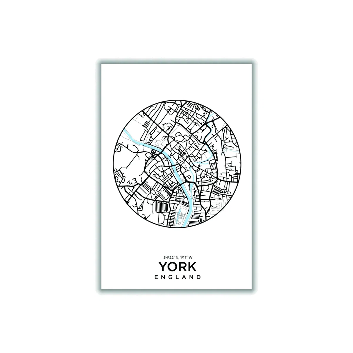 Black Map Of York Xxs Stanley Print House – image 1