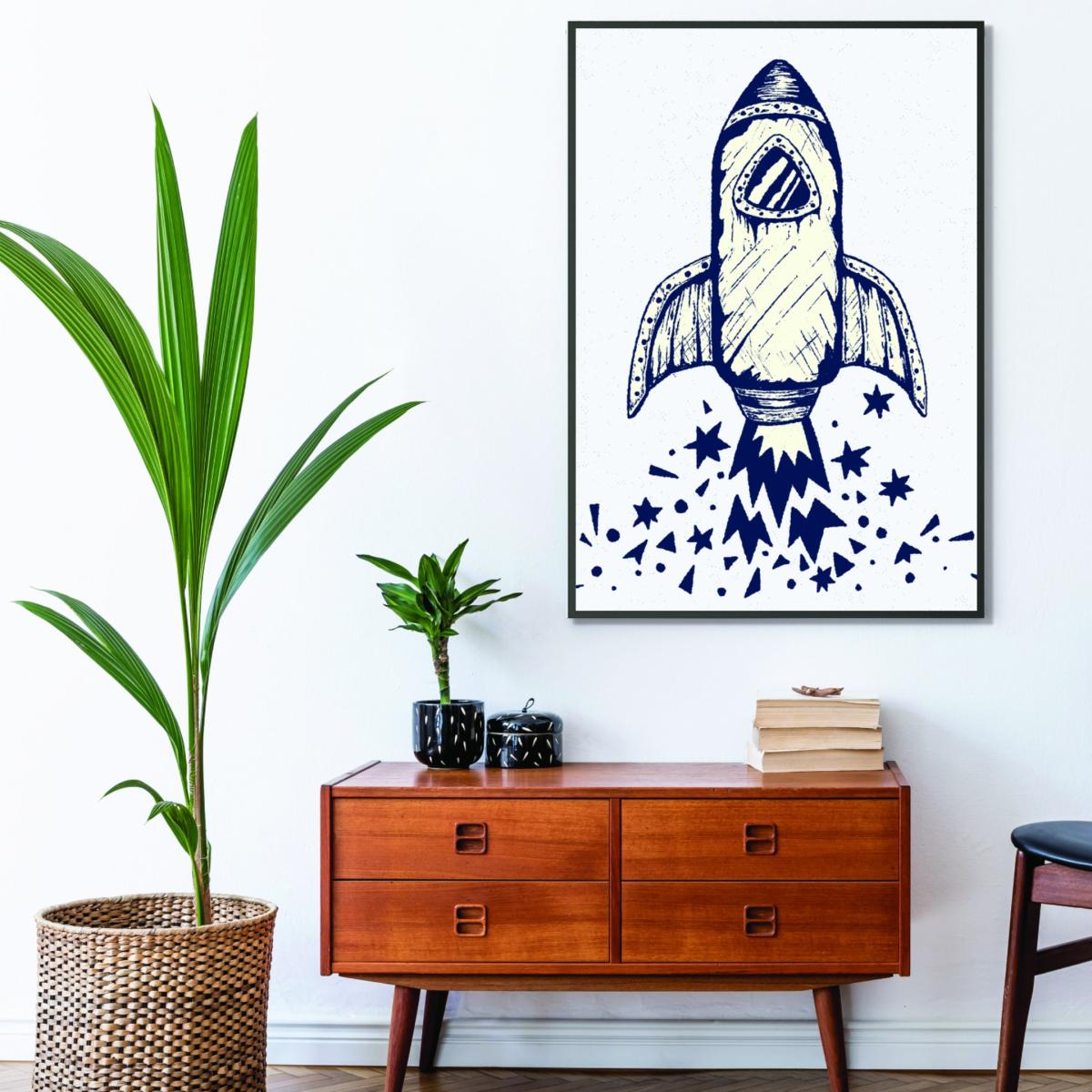 Black 5-4-3-2-1-Blastoff A1 594 X 841Mm Stanley Print House – image 3