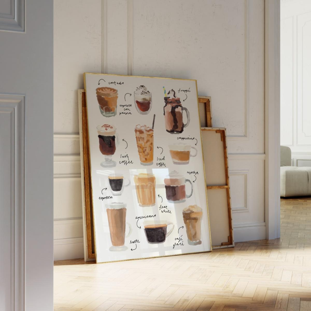 Neutrals Coffee Hand Painted Art Print - A3 Natalie Cass Art – image 2