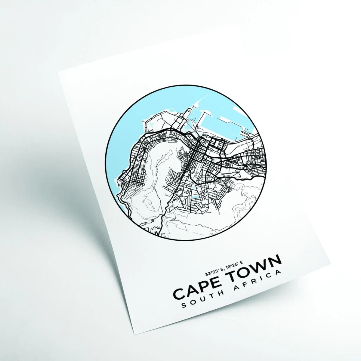 Blue Map Of Cape Town A3 297 X 420Mm Stanley Print House – image 2