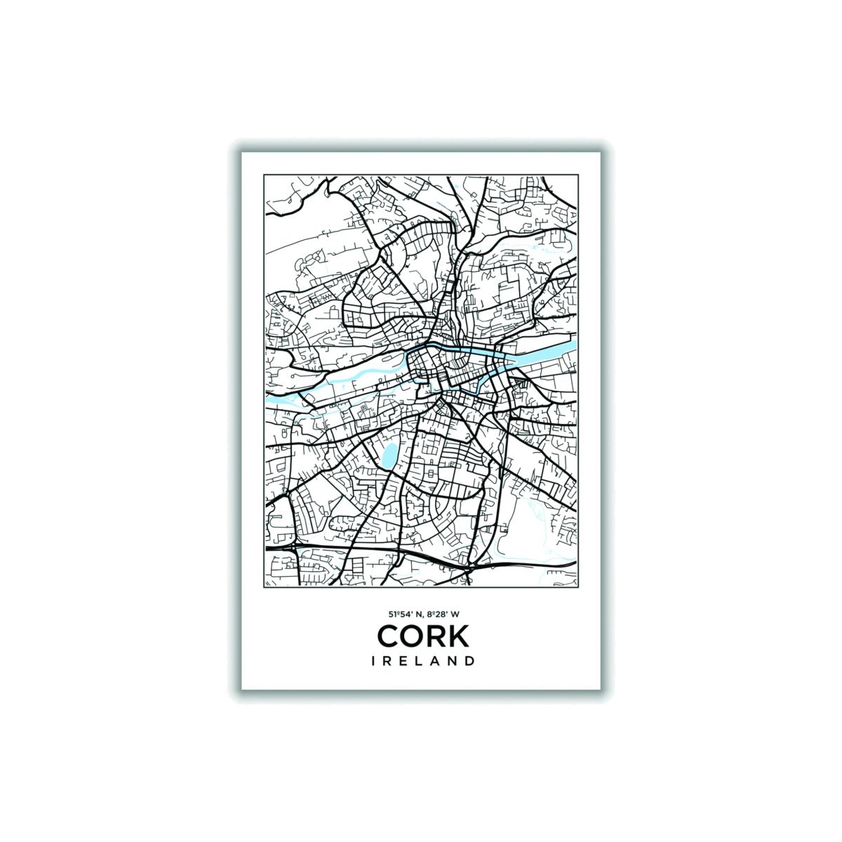 Black Map Of Cork Ireland Extra Large Stanley Print House – image 1
