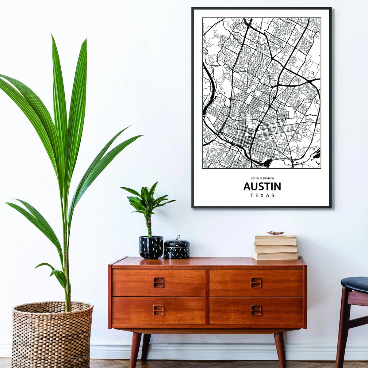 Black Map Of Austin Texas Large Stanley Print House – image 3