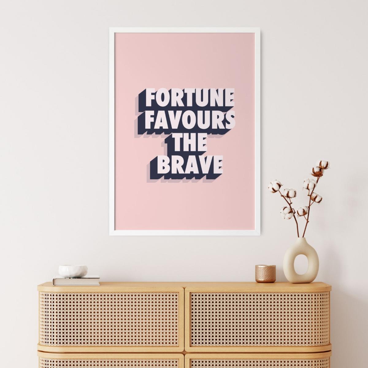 Pink / Purple Fortune Favours The Brave A3 297 X 420Mm The Native State – image 2