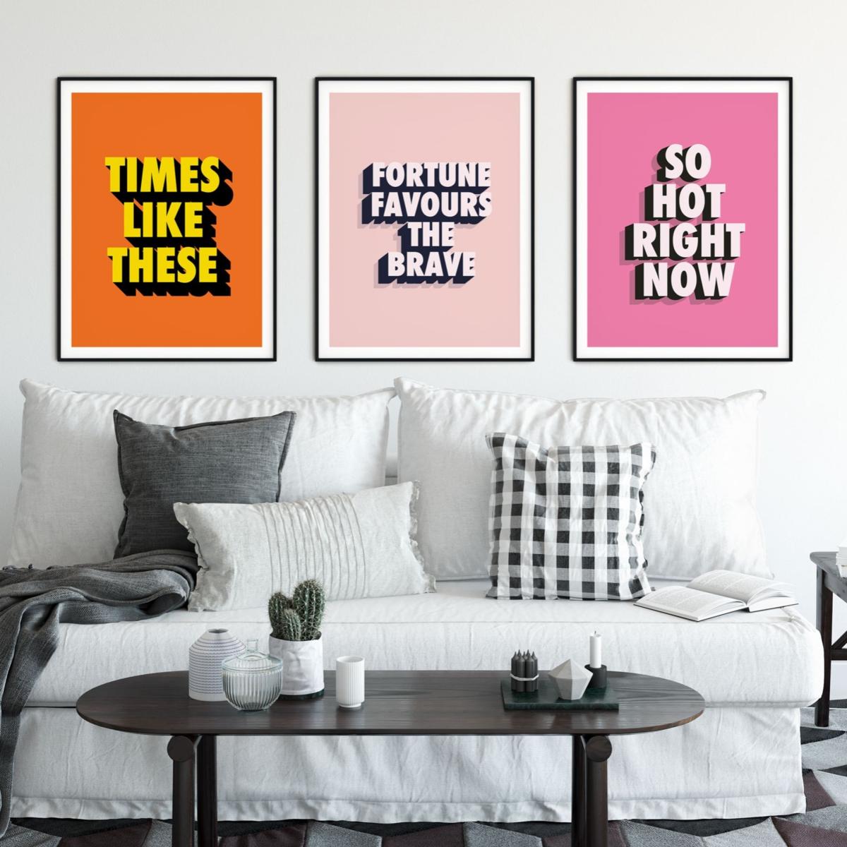 Pink / Purple Fortune Favours The Brave A3 297 X 420Mm The Native State – image 3