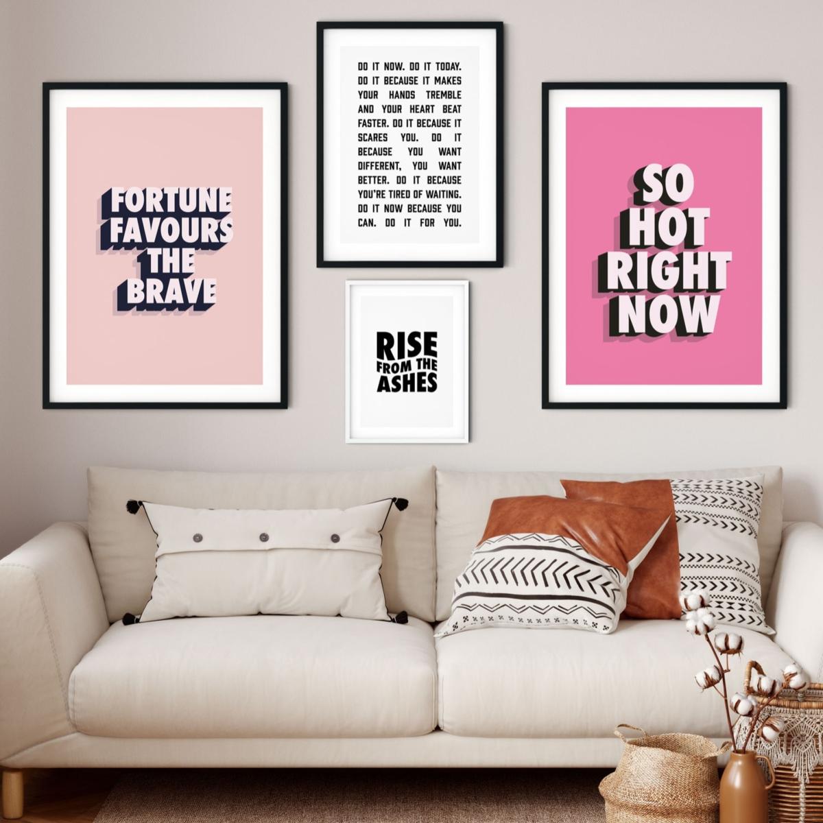 Pink / Purple Fortune Favours The Brave A3 297 X 420Mm The Native State – image 4