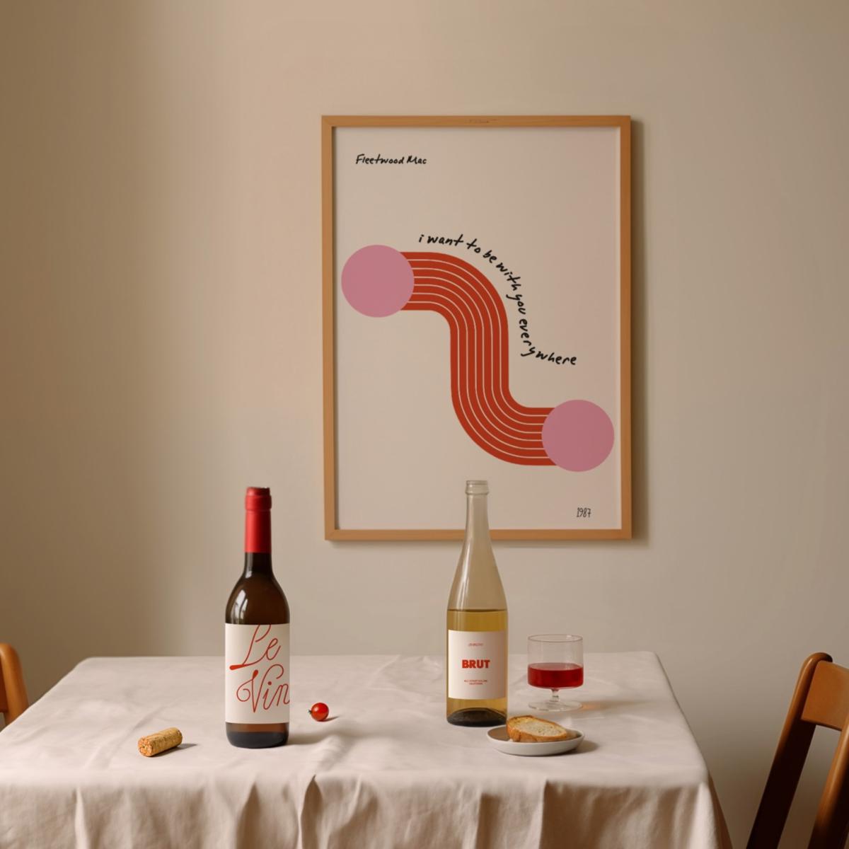 Pink / Purple / Red I Want To Be With You Everywhere Fleetwood Mac 1980'S Music Song Lyric Giclée Art Print A3 | A3 | 297 X 420Mm | Fanclub – image 2