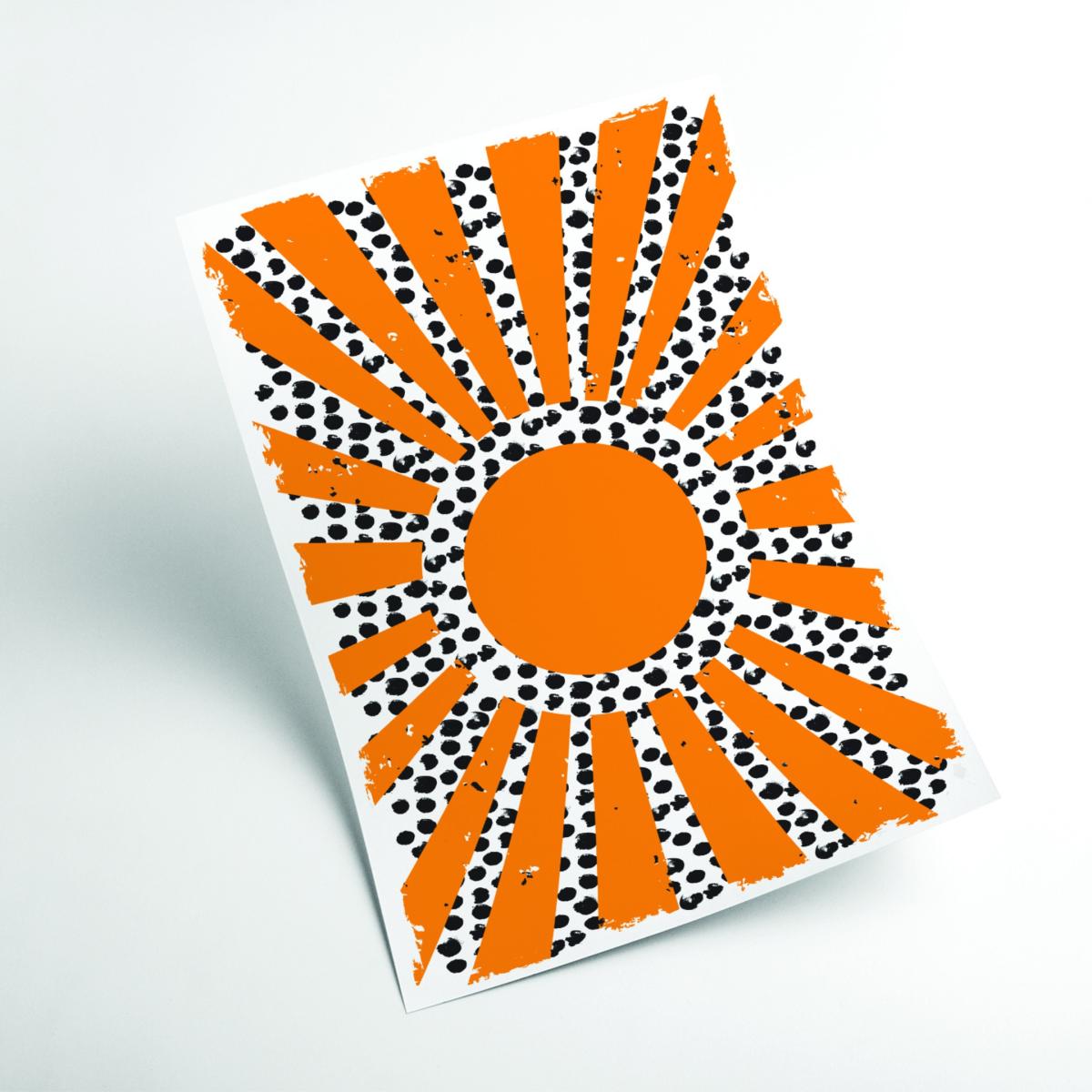 Yellow / Orange 70'S Inspired Sun A2 420 X 594Mm Stanley Print House – image 2