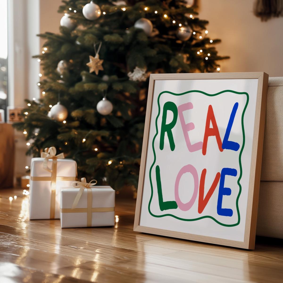 Real Love Retro Colourful Playful Song Lyric Music Christmas Giclée Art Print A2 | A2 | 420 X 594Mm | Fanclub – image 2