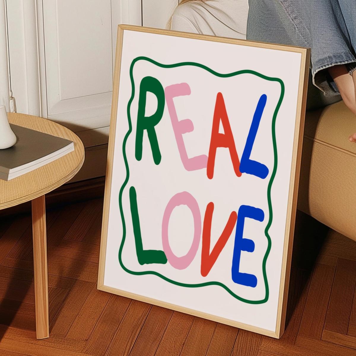 Real Love Retro Colourful Playful Song Lyric Music Christmas Giclée Art Print A2 | A2 | 420 X 594Mm | Fanclub – image 3
