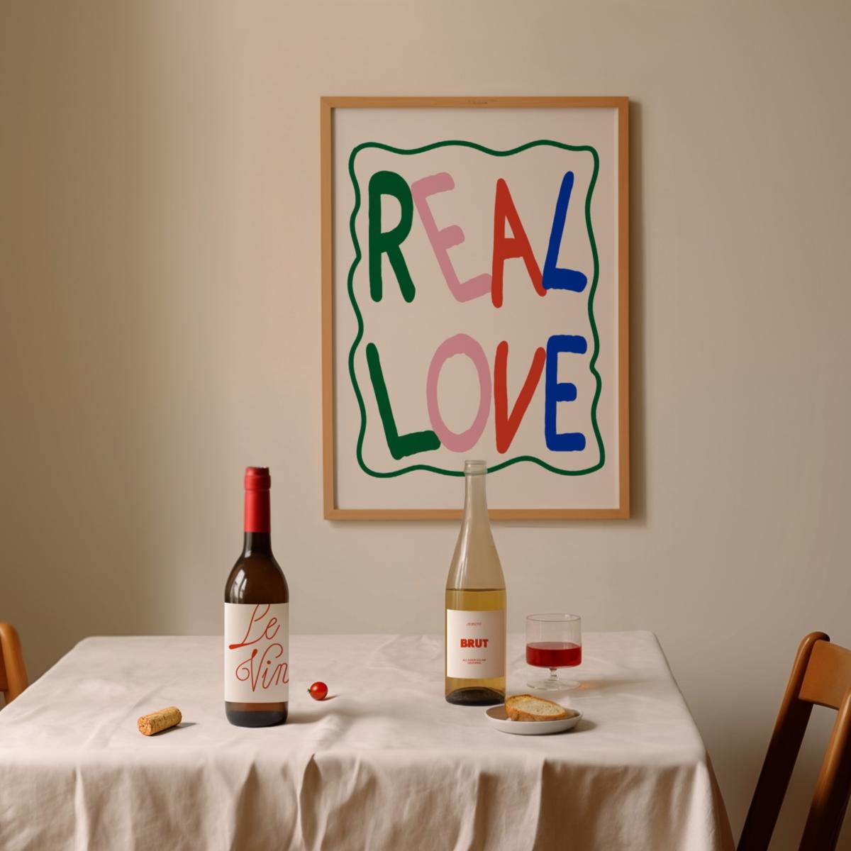 Real Love Retro Colourful Playful Song Lyric Music Christmas Giclée Art Print A2 | A2 | 420 X 594Mm | Fanclub – image 4