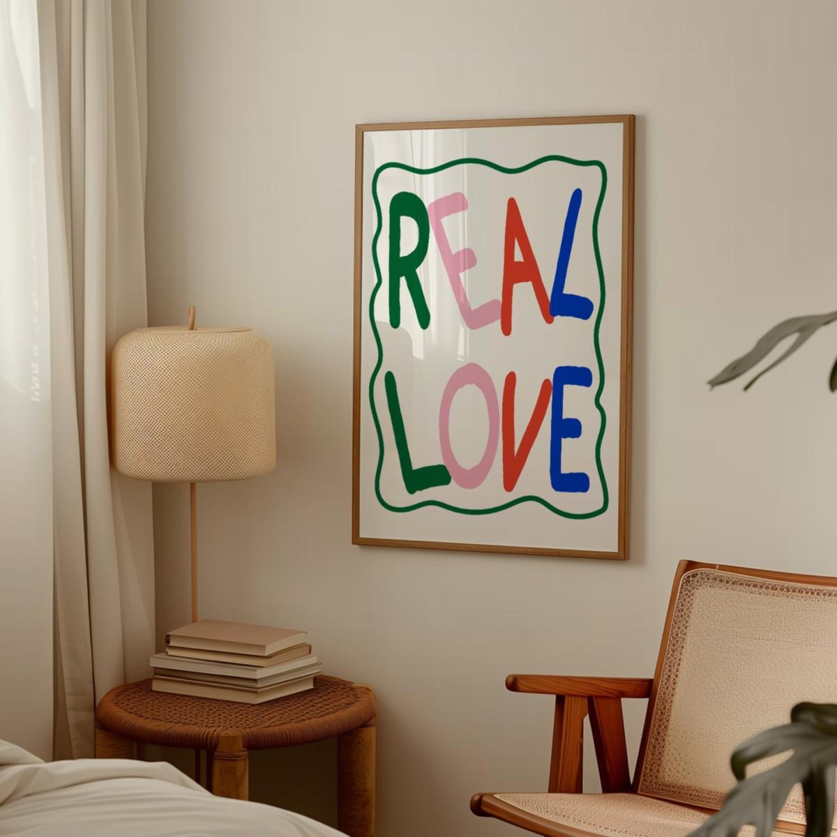 Real Love Retro Colourful Playful Song Lyric Music Christmas Giclée Art Print A2 | A2 | 420 X 594Mm | Fanclub – image 5