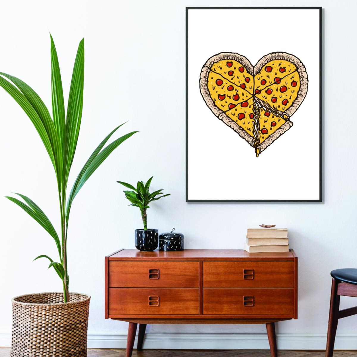 Yellow / Orange I Love Pizza A4 210 X 297Mm Stanley Print House – image 3