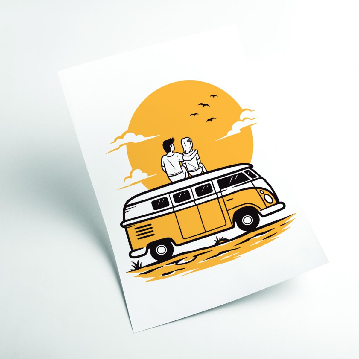 Yellow / Orange Did You See The Sunset Last Night? A4 210 X 297Mm Stanley Print House – image 2