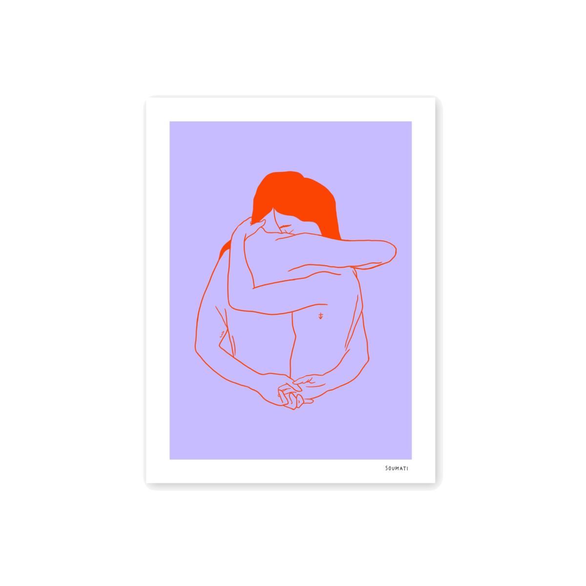 Pink / Purple / Yellow Anchor Art Print 30X40Cm Soumati Studio