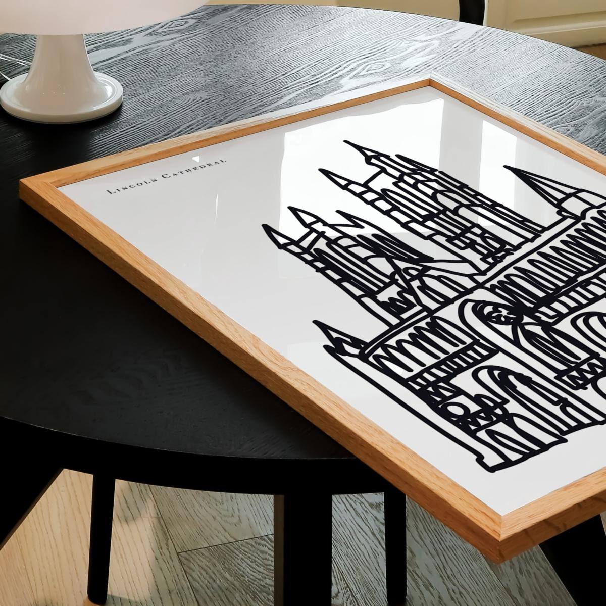 Black / White Lincoln Cathedral Art Print - A2 | A2 | 420 X 594Mm | Natalie Cass Art – image 3