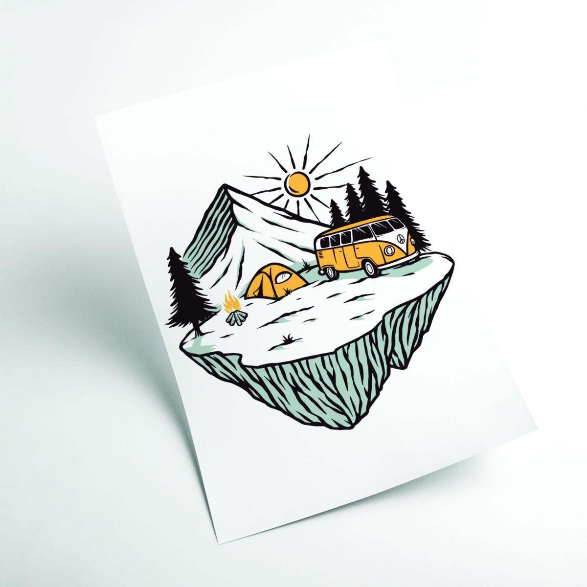 Yellow / Orange Camp Vibes Large Stanley Print House – image 2