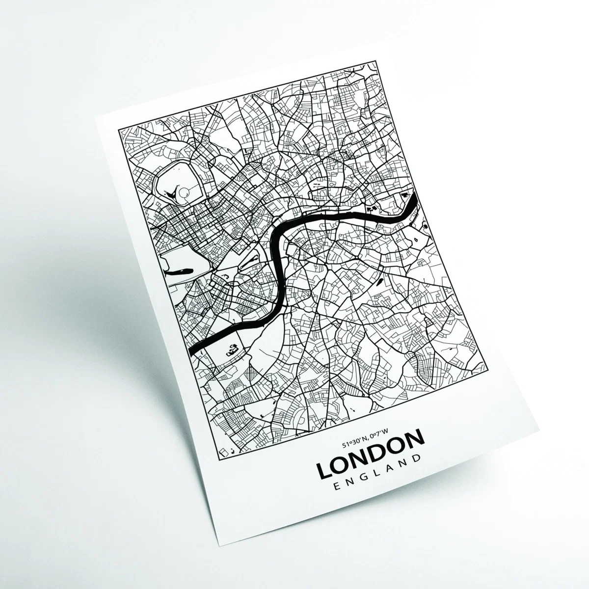 Black Map Of London England Xxs Stanley Print House – image 2