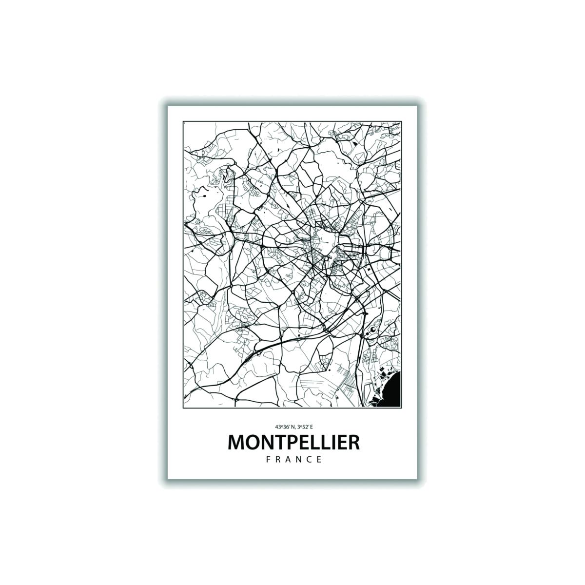 Black Map Of Montpellier Medium Stanley Print House – image 1