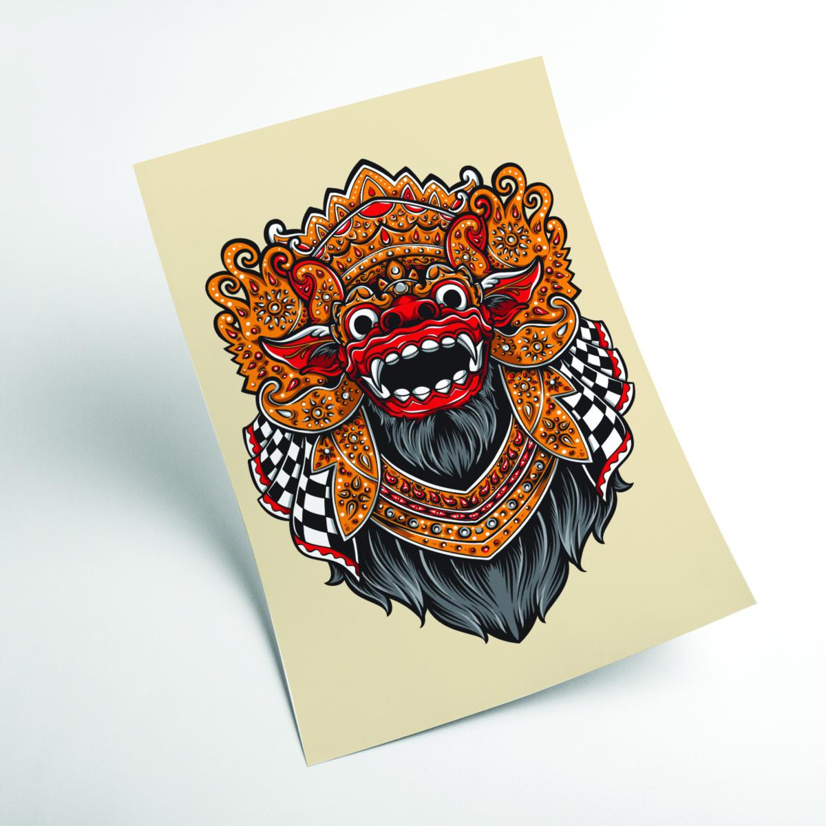 Yellow / Orange Balinese Mythology Extra Large Stanley Print House – image 2