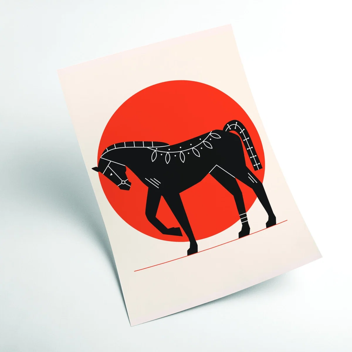 Red Proud Horse A1 594 X 841Mm Stanley Print House – image 2